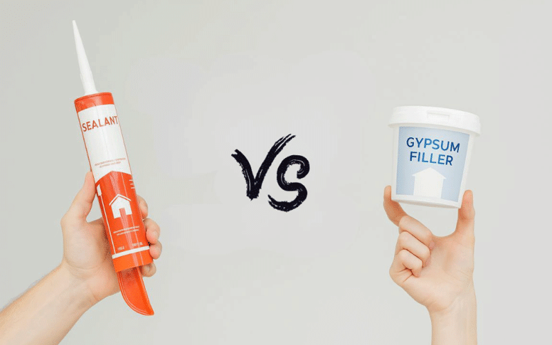 Oprava prasklin a spár: akrylátový tmel vs. sádrová stěrka“ (oprava prasklin stěna)